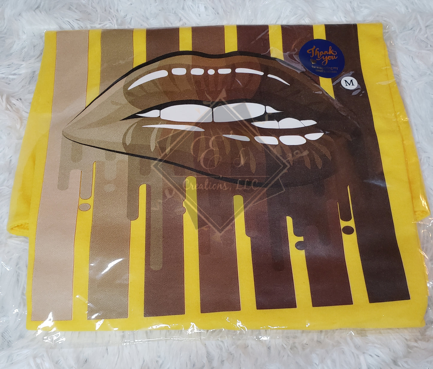 Yellow, Medium Shades of Melanin Lip Drip Tee (Clearance)