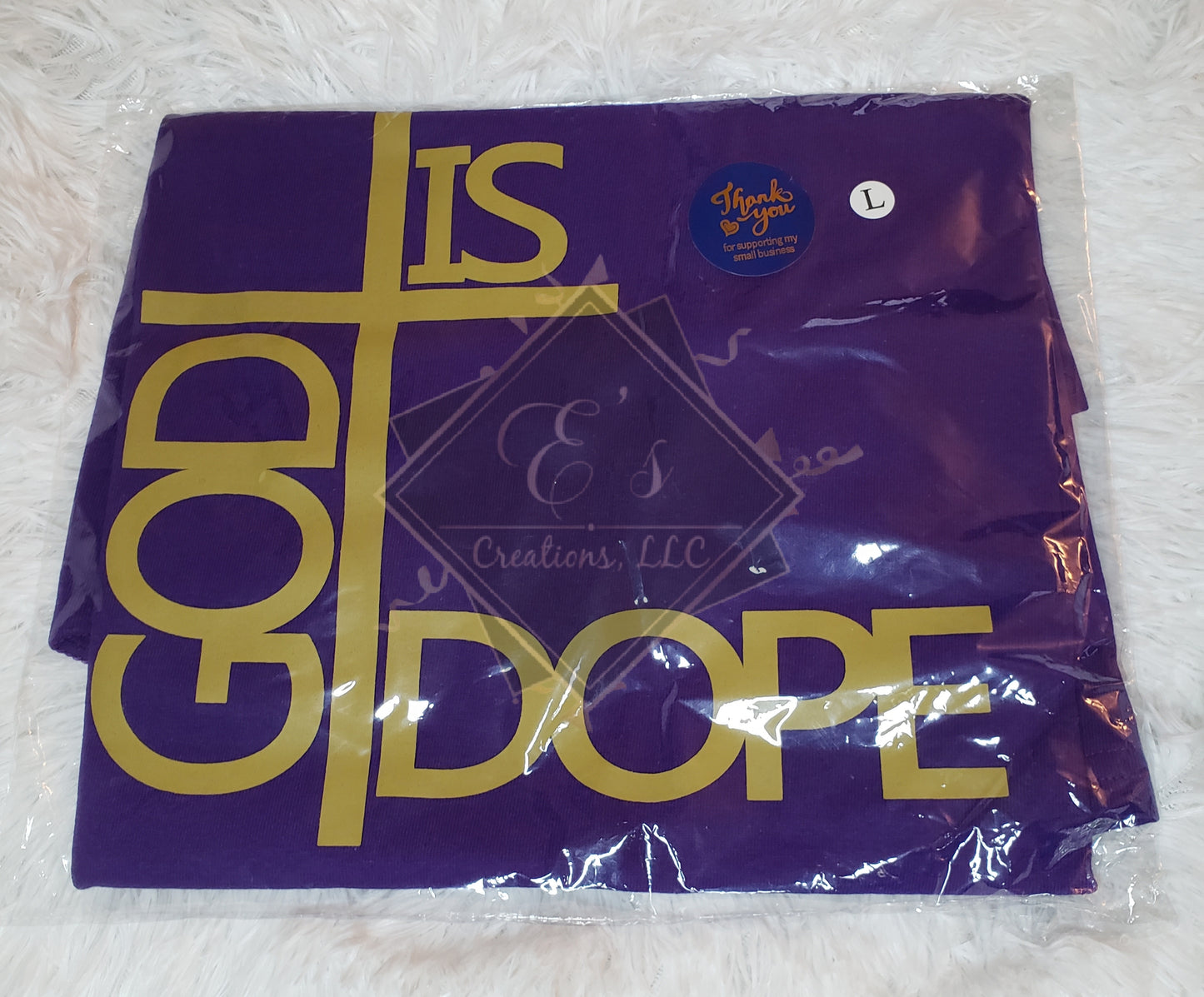 Purple, Large God is Dope Tee (Clearance)